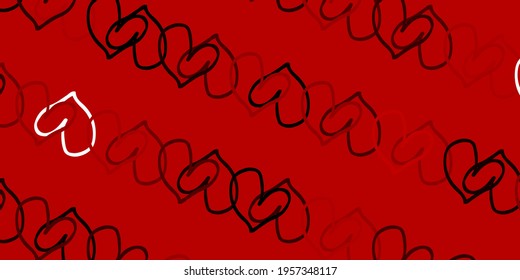 Light Red vector backdrop with sweet hearts. Hearts on blurred abstract background with colorful gradient. Pattern for marriage gifts, congratulations.
