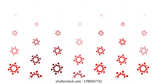 Light Red vector backdrop with virus symbols. Smart illustration with covid signs in decorative style. Best design for quarantine events.