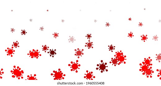 Light red vector backdrop with virus symbols. Smart illustration with covid signs in decorative style. Wallpaper for health protection.