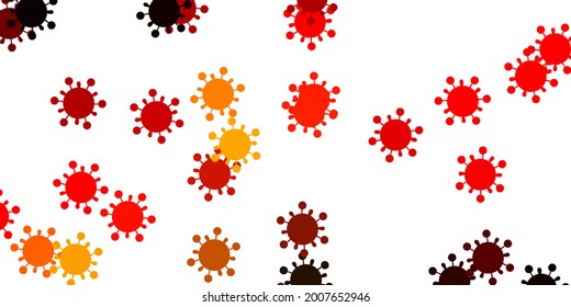 Light red vector backdrop with virus symbols. Simple design in abstract style with infection forms. Design for biohazard warning.