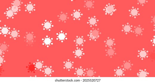 Light red vector backdrop with virus symbols. Smart illustration with covid signs in decorative style. Best design for quarantine events.