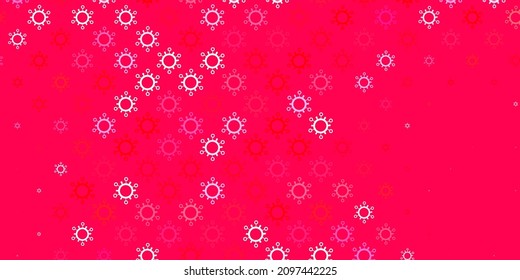 Light red vector backdrop with virus symbols. Colorful abstract illustration with gradient medical shapes. Best design for quarantine events.