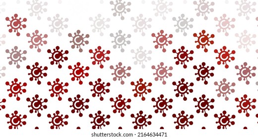 Light Red vector backdrop with virus symbols. Smart illustration with covid signs in decorative style. Best design for quarantine events.