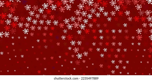 Light Red vector backdrop with virus symbols. Simple design in abstract style with infection forms. Best design for quarantine events.