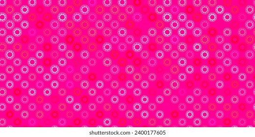 Light red vector backdrop with virus symbols. Smart illustration with covid signs in decorative style. Simple drawing against danger fever.