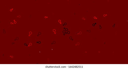 Light Red vector backdrop with woman's power symbols. Simple design in abstract style with women’s rights activism. Best design to show the power of women.