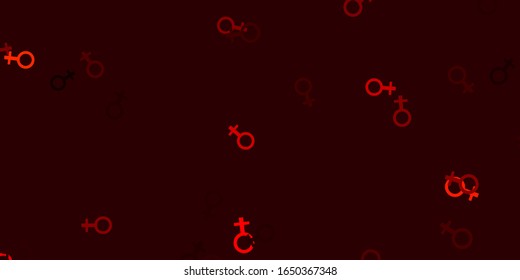 Light Red vector backdrop with woman's power symbols. Simple design in abstract style with women’s rights activism. Simple design for your web site.