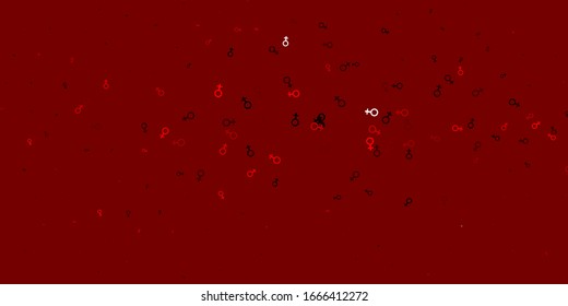 Light Red vector backdrop with woman's power symbols. Colorful illustration with gradient feminism shapes. Simple design for your web site.