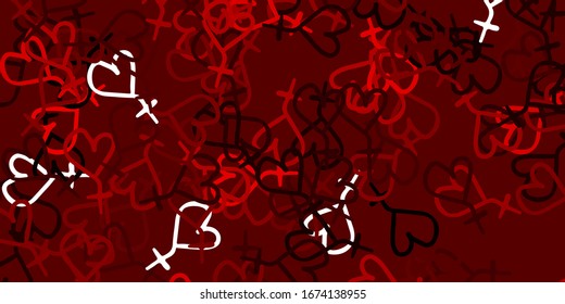 Light Red vector backdrop with woman's power symbols. Simple design in abstract style with women’s rights activism. Background for International Women’s Day.