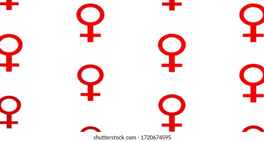 Light Red vector backdrop with woman's power symbols. Colorful feminism symbols with a gradient in modern style. New side for your design.