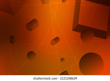 Light Red vector background with 3D cubes, cylinders, spheres, rectangles. Abstract illustration with colorful 3D shapes. Base for booklets, leaflets