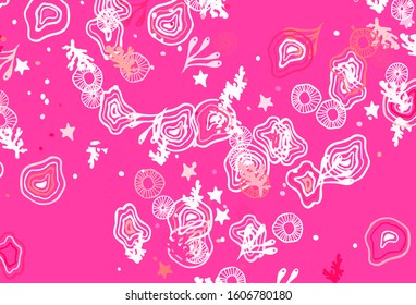 Light Red vector background with abstract shapes. Colorful chaotic forms with gradient in modern style. Background for a cell phone.