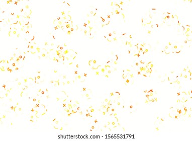 Light Red vector background with arithmetic signs. Modern geometrical illustration with numerals. Template for landing page of typography.