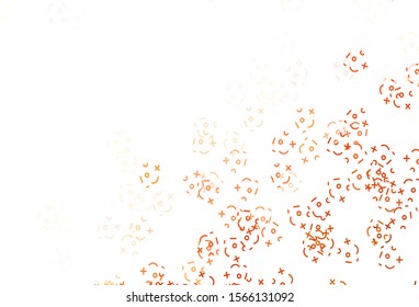 Light Red vector background with arithmetic signs. Modern geometrical illustration with numerals. Template for landing page of typography.