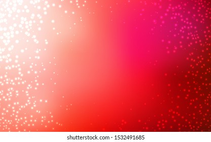 Light Red vector background with astronomical stars. Shining colored illustration with bright astronomical stars. Pattern for futuristic ad, booklets.