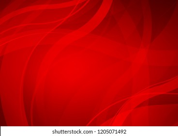 Light Red vector background with bent ribbons. A vague circumflex abstract illustration with gradient. The best blurred design for your business.