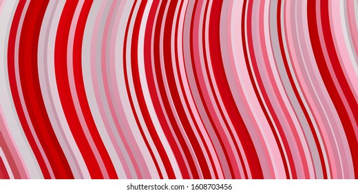 Light Red vector background with bent lines. Colorful abstract illustration with gradient curves. Best design for your ad, poster, banner.