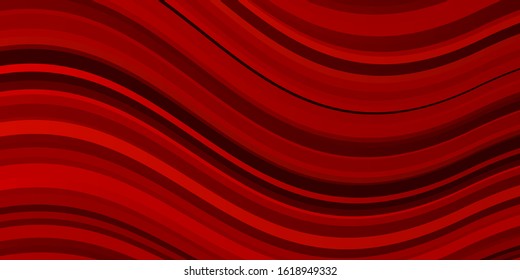 Light Red vector background with bent lines. Colorful illustration in circular style with lines. Pattern for busines booklets, leaflets