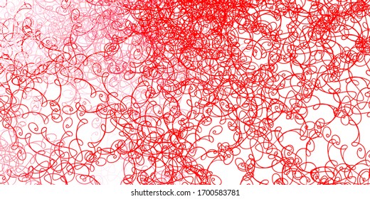 Light Red vector background with bent lines. Colorful illustration with curved lines. Best design for your posters, banners.