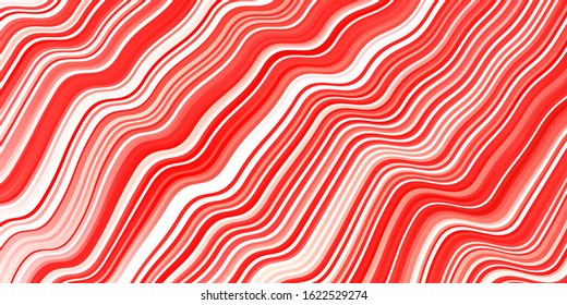 Light Red vector background with bows. Colorful illustration with curved lines. Pattern for websites, landing pages.