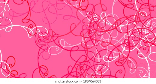 Light Red vector background with bows. Colorful illustration in circular style with lines. Best design for your posters, banners.