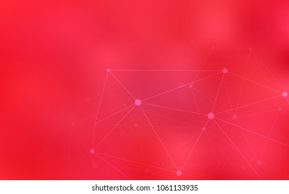 Light Red vector background with bubbles, lines. Decorative design in abstract style with triangle structure. Pattern can be used for futuristic ad, booklets.