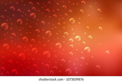 Light Red vector background with bubbles. Blurred bubbles on abstract background with colorful gradient. Beautiful design for your business natural advert.