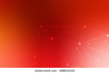 Light Red vector background with bubbles, lines. Abstract illustration with colorful discs and triangles. Completely new template for your brand book.