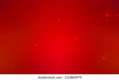 Light Red vector background with bubbles, lines. Design with connection of dots and lines on colorful background. New design for ad, poster, banner of your website.