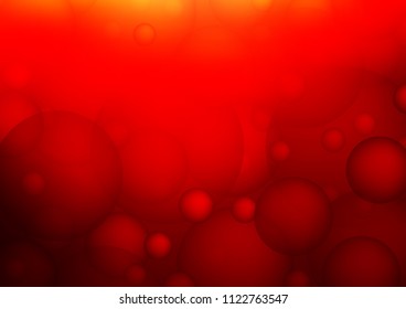 Light Red vector background with bubbles. Beautiful colored illustration with blurred circles in nature style. Pattern can be used as texture of water, rain drops.
