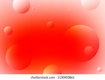 Light Red vector background with bubbles. Blurred bubbles on abstract background with colorful gradient. Pattern can be used as texture of water, rain drops.