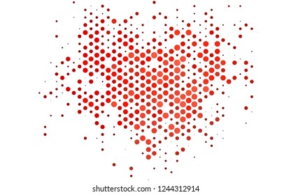 Light Red vector background with bubbles. Blurred bubbles on abstract backdrop with colorful gradient. Pattern for ads, leaflets.