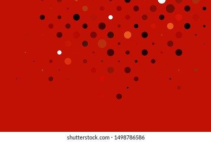 Light Red vector background with bubbles. Beautiful colored illustration with blurred circles in nature style. Design for business adverts.