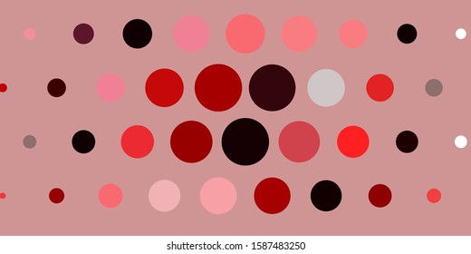 Light Red vector background with bubbles. Colorful illustration with gradient dots in nature style. Pattern for wallpapers, curtains.