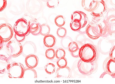 Light Red vector background with bubbles. Beautiful colored illustration with blurred circles in nature style. Pattern for ads, leaflets.