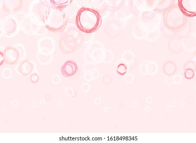 Light Red vector background with bubbles. Beautiful colored illustration with blurred circles in nature style. Design for poster, banner of websites.