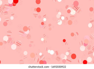 Light Red vector background with bubbles. Beautiful colored illustration with blurred circles in nature style. Pattern for beautiful websites.