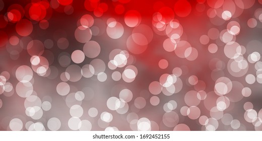 Light Red vector background with bubbles. Abstract decorative design in gradient style with bubbles. Pattern for websites.