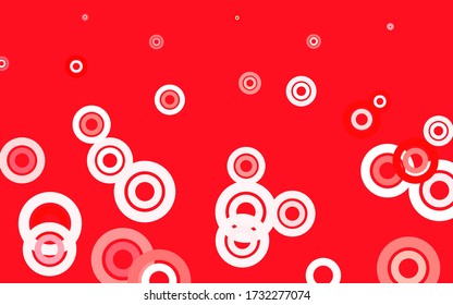Light Red vector background with bubbles. Abstract illustration with colored bubbles in nature style. Pattern for beautiful websites.