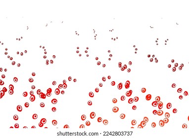 Light Red vector background with bubbles. Illustration with set of shining colorful abstract circles. Pattern of water, rain drops.