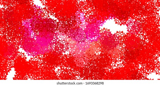 Fondo vectorial rojo claro con copos de nieve de Navidad. Copos de nieve coloridos y elementos de nieve en gradiente abstracto. Diseño de Navidad para negocios.