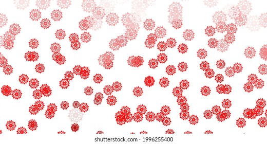 Light red vector background with christmas snowflakes. Colorful abstract illustration with snowflakes. New year background.