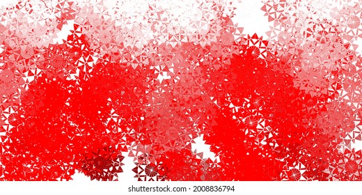 Light red vector background with christmas snowflakes. Smart geometrical abstract illustration with ice, snow. New year leaflet pattern.