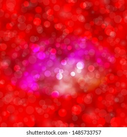 Light Red vector background with circles. Colorful illustration with gradient dots in nature style. Design for your commercials.
