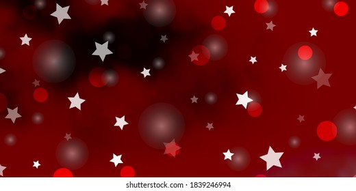 Light Red vector background with circles, stars. Colorful illustration with gradient dots, stars. Design for wallpaper, fabric makers.