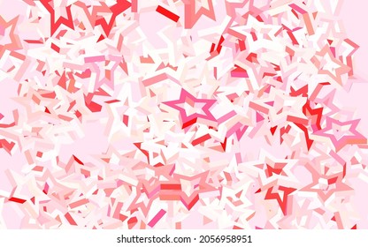 Light Red vector background with colored stars. Modern geometrical abstract illustration with stars. Smart design for your business advert.