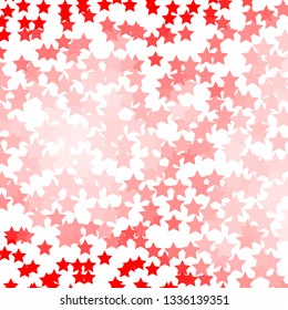 Light Red vector background with colorful stars. Decorative illustration with stars on abstract template. Theme for cell phones.