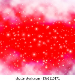 Light Red vector background with colorful stars. Blur decorative design in simple style with stars. Design for your business promotion.
