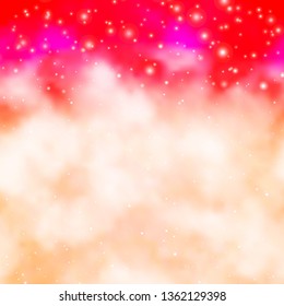 Light Red vector background with colorful stars. Blur decorative design in simple style with stars. Best design for your ad, poster, banner.