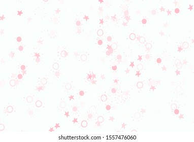 Light Red vector background with colorful stars, suns. Shining illustration with stars, suns on abstract template. Pattern for astrology websites.